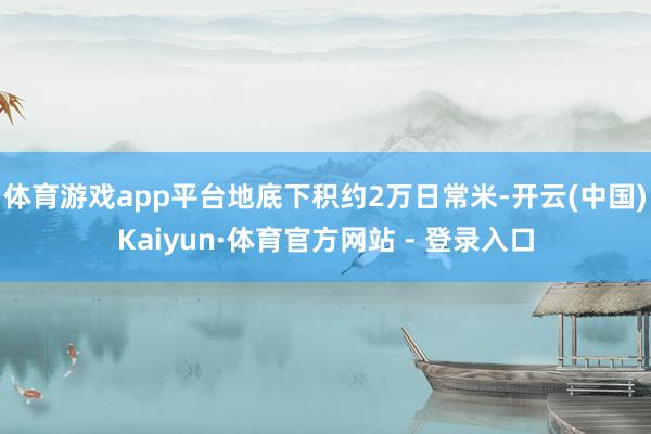 体育游戏app平台地底下积约2万日常米-开云(中国)Kaiyun·体育官方网站 - 登录入口